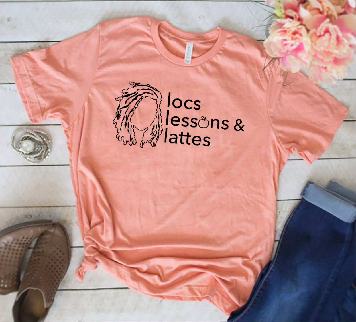locs & lessons + lattes BLACK print