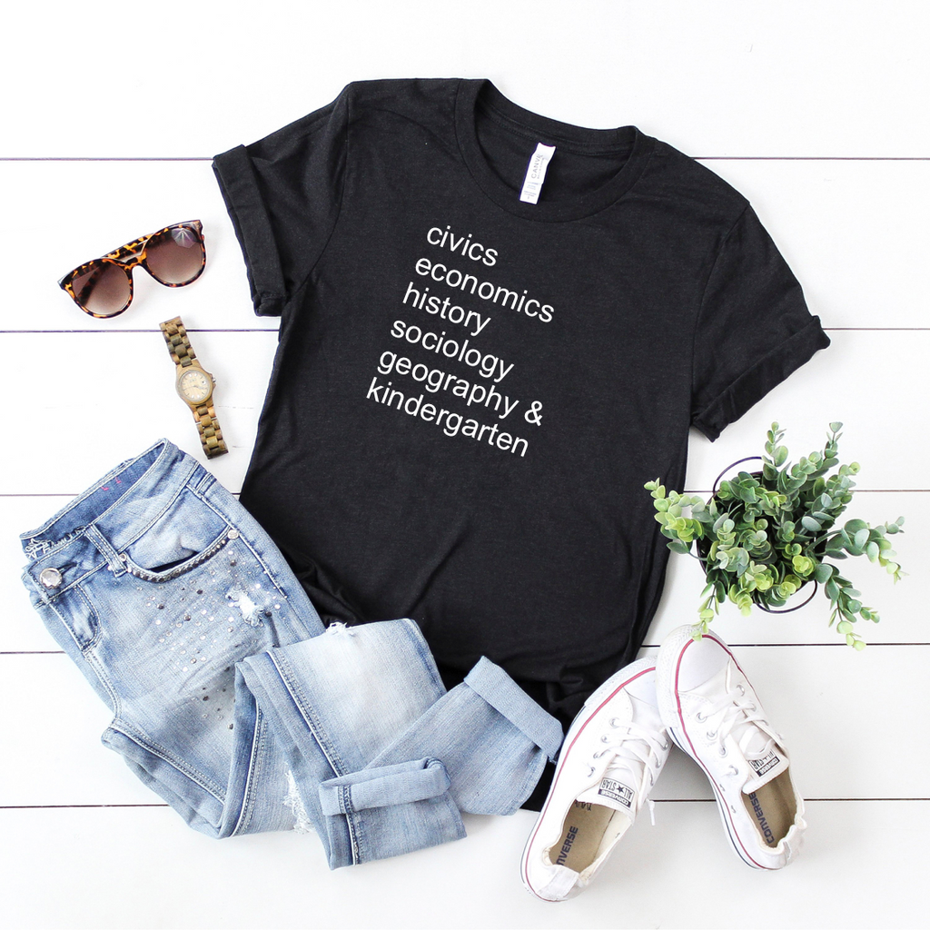 civics + geo kindergarten tee