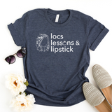 locs & lessons + lipstick WHITE print