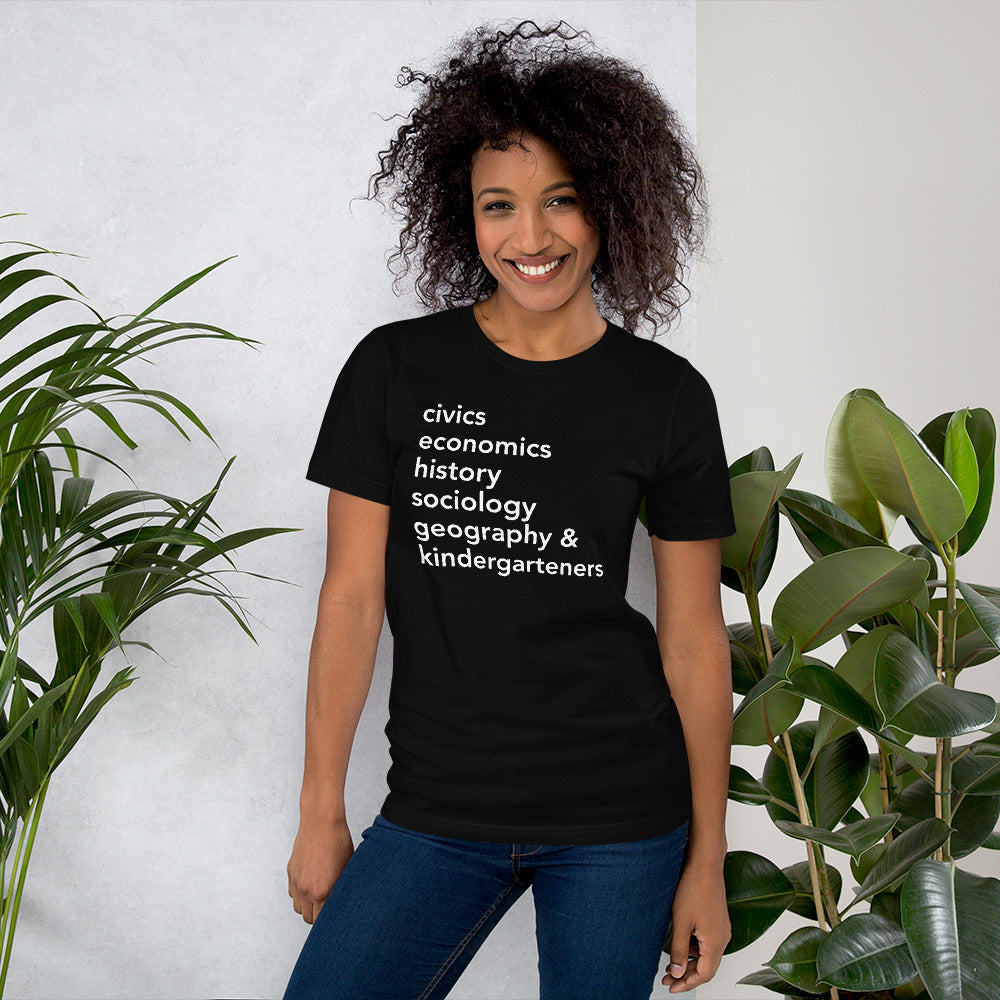 civics + geo kindergarten tee