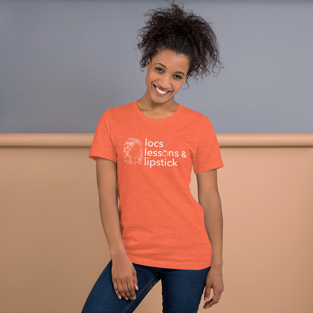 locs & lessons + lipstick WHITE print