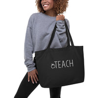 Large organic TEACH tote bag