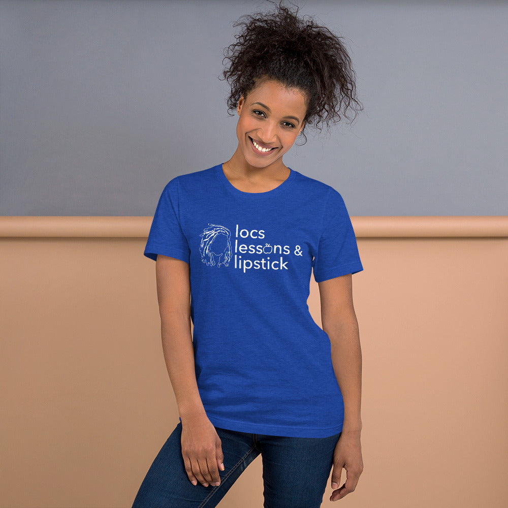 locs & lessons + lipstick WHITE print
