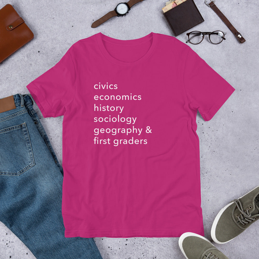 civics + geo + first graders tee
