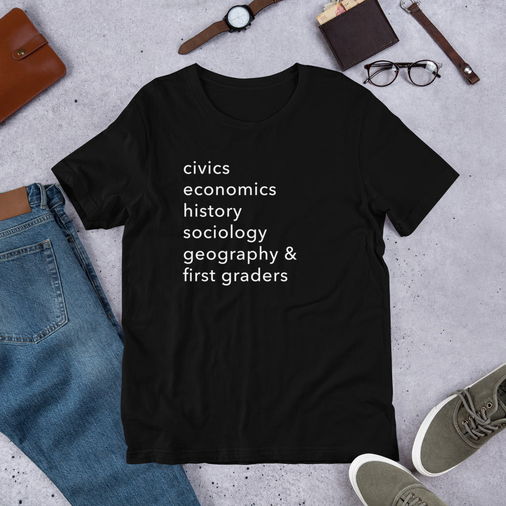 civics + geo + first graders tee
