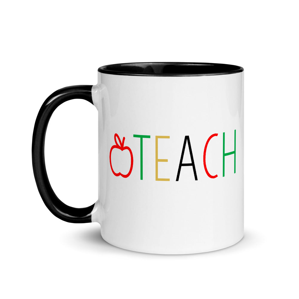 red, yellow, green TEACH mug