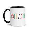 red, yellow, green TEACH mug