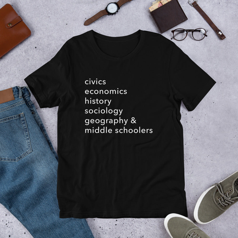 civics + geo + middle schoolers tee