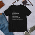 civics + geo + middle schoolers tee