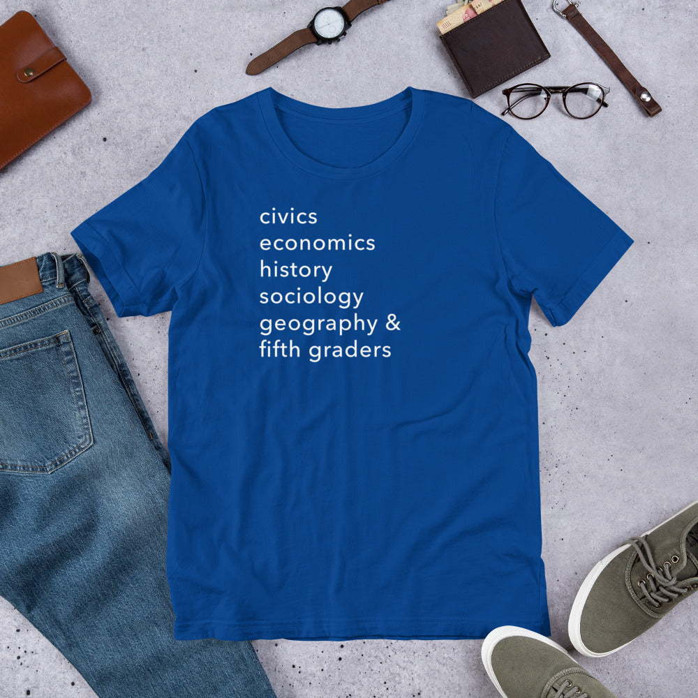 civics + geo fifth grade tee