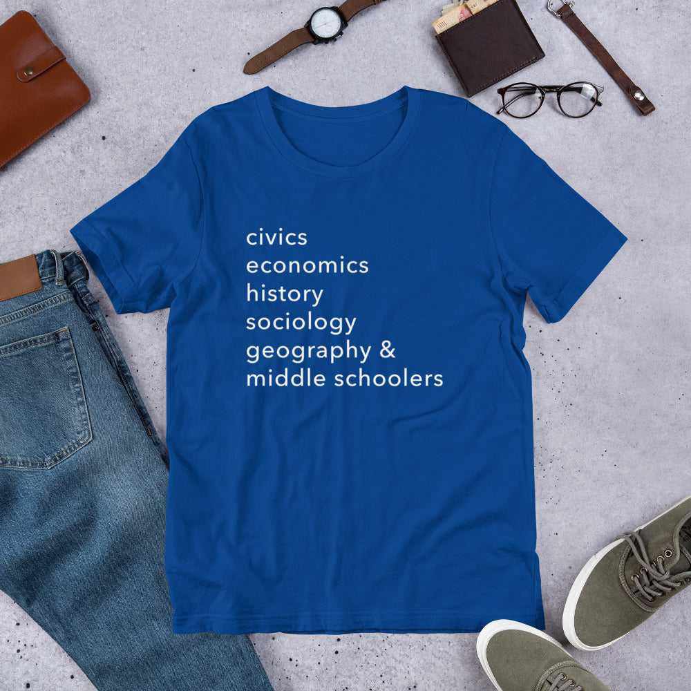 civics + geo + middle schoolers tee