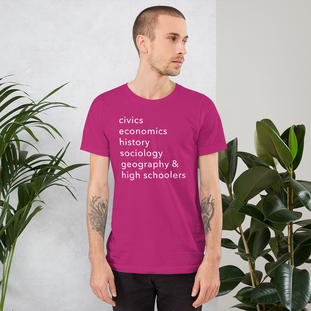civics + geo + high schoolers tee