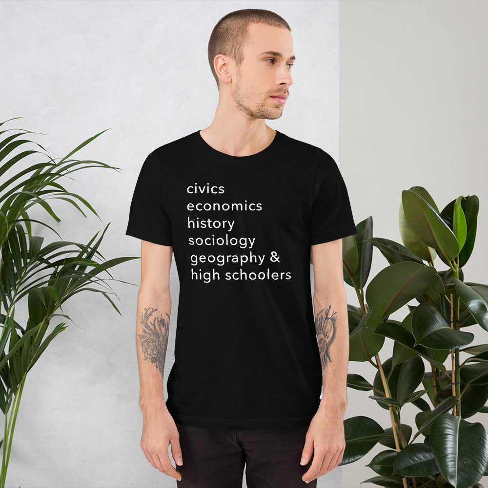 civics + geo + high schoolers tee