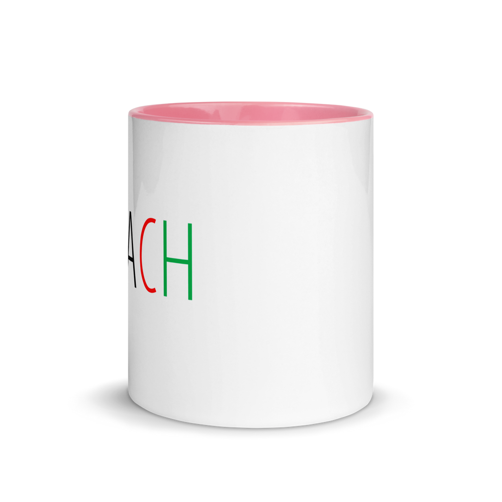 red, yellow, green TEACH mug